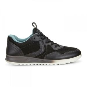 Ecco Genna black and baby blue sneakers
